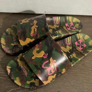 Off White Camo Sandals/Slides